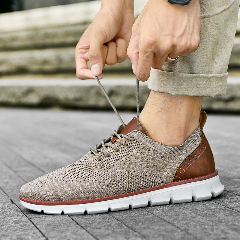 Men'S Shoes Brogues - Herren-Freizeitschuhe, klassische, atmungsaktive Brogue-Flats, dämpfendes Farbblock-Design,