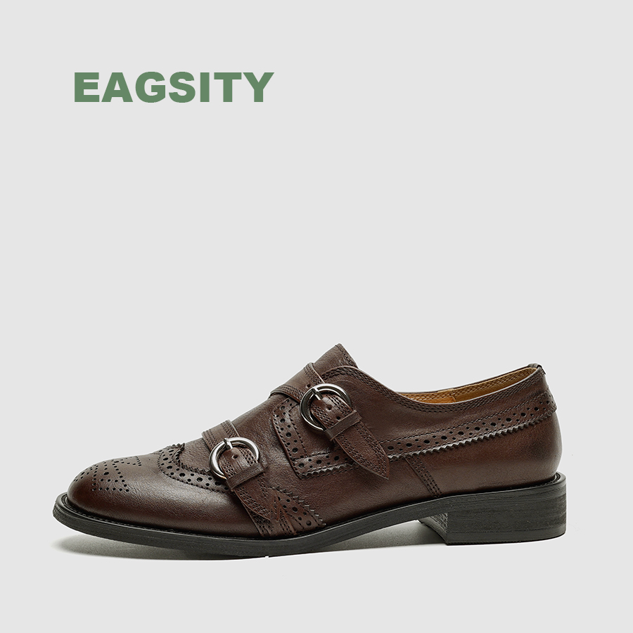 Oxford Brogue Leather - EAGSITY Damenschuhe aus Rindsleder im britischen