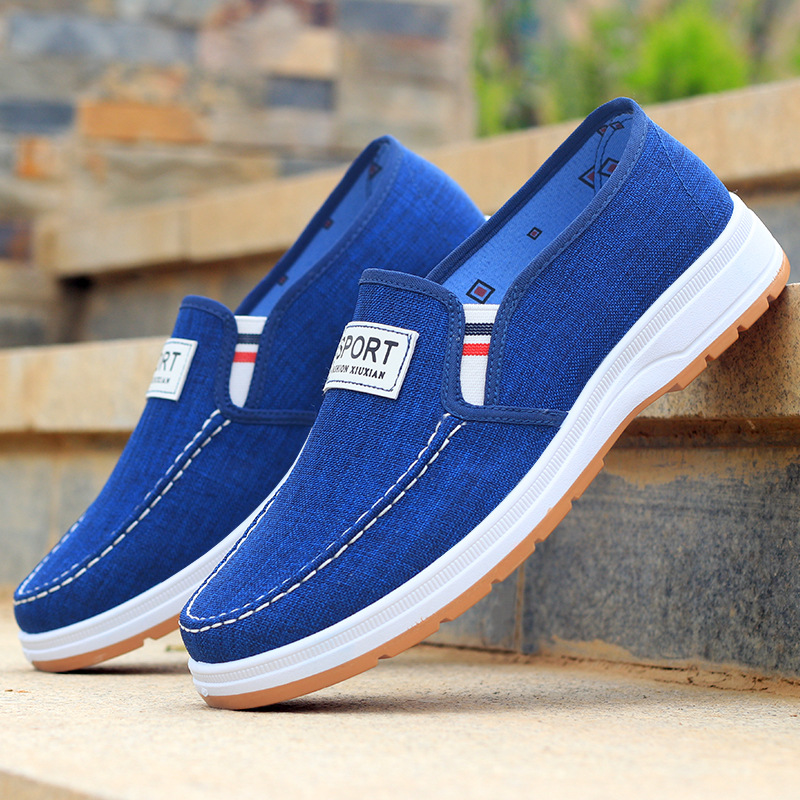 Men'S Shoes Slip On - Sommer-Canvas-Schuhe für Herren, alte Peking-Stoffschuhe, Freizeitschuhe,